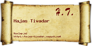 Hajas Tivadar névjegykártya